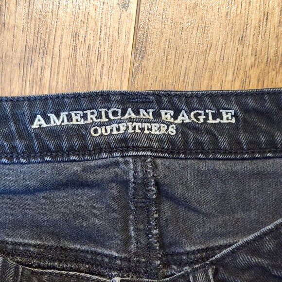 AMERICAN EAGLE Hi-Rise Festival Mini Black Jean Skirt - Sz 4 - Picture 4 of 6